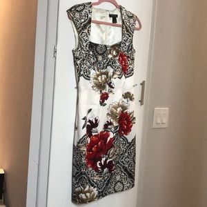 White House black market satin sheath dress